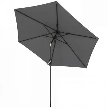 Outsunny Umbrela 270 cm articulata pentru balcon cu manivela UV 50+ Umbrela de gradina Gri inchis | Aosom Romania imagine
