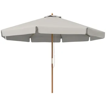 Outsunny Umbrela de Gradina cu Corzi, Deschidere Reglabila si Orificii de Ventilatie, O325x250 cm, Gri | Aosom Romania imagine