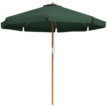 Outsunny Umbrela de Gradina cu Corzi, Deschidere Reglabila si Orificii de Ventilatie, O325x250 cm, Verde | Aosom Romania imagine