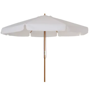 Outsunny Umbrela de Gradina cu Inaltimea Reglabila cu Baldachin Dublu, Umbrela pentru Exterior cu 8 Stinghii din Lemn de Bambus si Poliester, O325x250 imagine