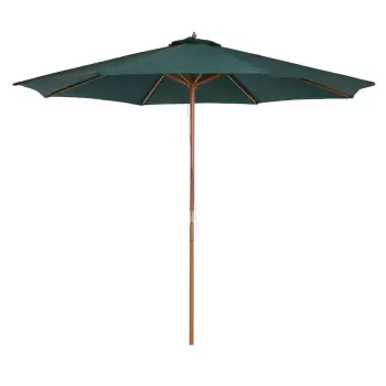 Outsunny Umbrela de Gradina din lemn pentru Balcon sau Terasa, ?3m Verde imagine