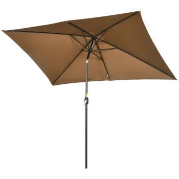 Outsunny Umbrela de Gradina Dreptunghiulara 195x295 cm - Alb | Aosom Romania imagine