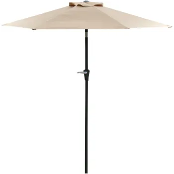 Outsunny Umbrela de Gradina Inclinabila 2.3x2 m, Umbrela pentru Terasa cu Deschidere cu Manivela, Stalp din Metal si 6 Stinghii, Kaki imagine