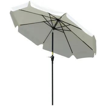 Outsunny Umbrela de Gradina Inclinabila cu Deschidere cu Manivela si Orificiu de Aerisire, O266x248.5 cm, Crem | Aosom Romania imagine