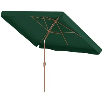Outsunny Umbrela de Gradina Inclinabila cu Deschidere cu Manivela, si Orificiu de Ventilatie, 300x200x235 cm, Verde Inchis | Aosom Romania imagine