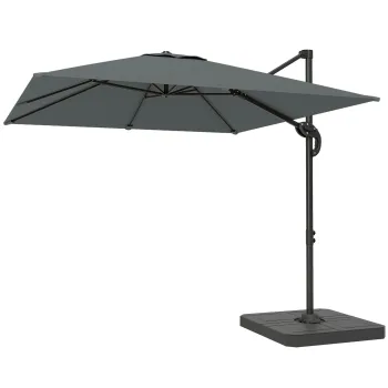 Outsunny Umbrela de gradina suspendata, 2,4x2,4m, gri | Aosom Romania imagine