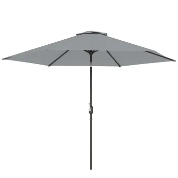 Outsunny Umbrela de gradina Umbrela de exterior inclinabila 3x3 m Gri | Aosom Romania imagine