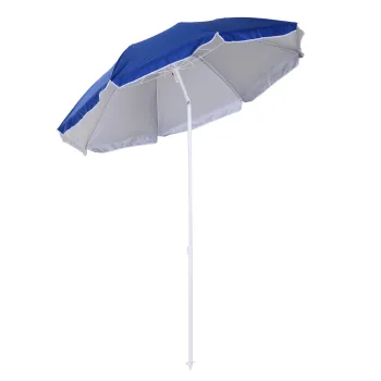 Outsunny Umbrela de Plaja cu Acoperis Inclinabil, Geanta de Transport si Design in 3 Sectiuni, O1.6x2.05 m, Albastru | Aosom Romania imagine