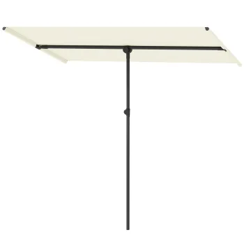 Outsunny Umbrela de soare 180 de grade rotativa, inaltime reglabila, umbrela de gradina cu stalp de aluminiu 150x205 cm Bej | Aosom Romania imagine