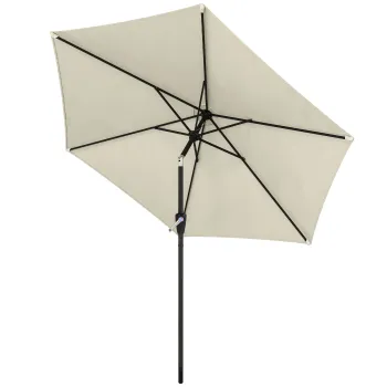 Outsunny Umbrela de soare 270 cm articulata Umbrela pentru balcon cu manivela UV 50+ Umbrela de gradina Alb-crem | Aosom Romania imagine
