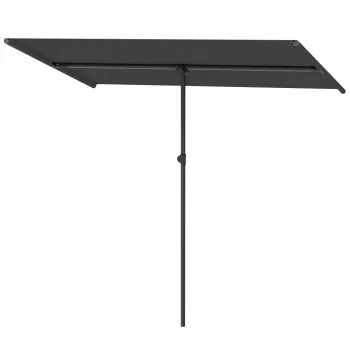 Outsunny Umbrela de Soare cu Protectie UPF 50+, Inclinare la 180? si Inaltime Reglabila, 150x205x120-215 cm, Gri Inchis | Aosom Romania imagine