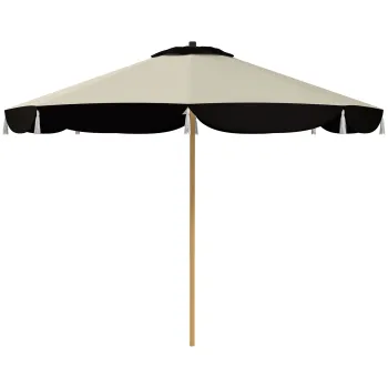 Outsunny Umbrela de Soare cu UPF 50+ si 8 spite, ?2,66x2,34 m, Bej | Aosom Romania imagine