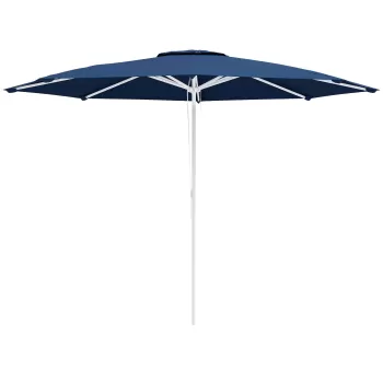 Outsunny Umbrela de soare pentru exterior pentru gradina, Umbrela pentru mese din comert cu inaltime reglabila la 4cm, Copertina de soare cu 8 nervuri, cadru metalic, Albastru inchis imagine