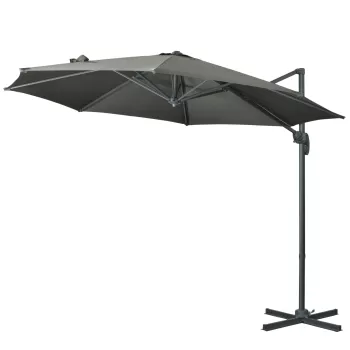 Outsunny Umbrela de Soare pentru Gradina Descentrata cu Inclinare Reglabila si Pivotanta la 360?, O294x248cm Gri | AOSOM RO imagine