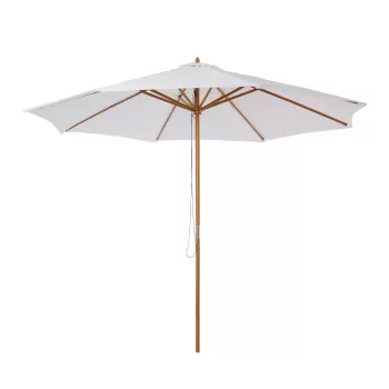 Outsunny Umbrela din Lemn Umbrela Soare pentru Gradina Balcon Alb 3 m | Aosom Ro imagine