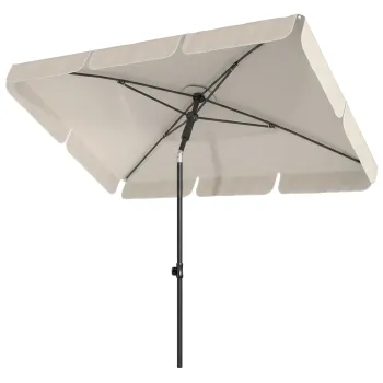 Outsunny Umbrela dreptunghiulara de exterior cu manivela, inclinare reglabila, bej | Aosom Romania imagine