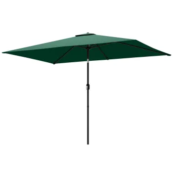 Outsunny Umbrela inclinabila 300 x 200 cm pentru balcon cu manivela, husa de protectie, verde | Aosom Romania imagine