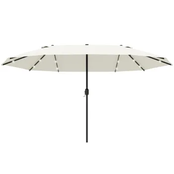 Outsunny Umbrela Ovala Crem 440 x 256 cm | Aosom Romania imagine