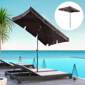 Outsunny Umbrela Parasolarar dreptunghiulara pentru Gradina 200 x 125 x 235cm Maro | Aosom Ro imagine