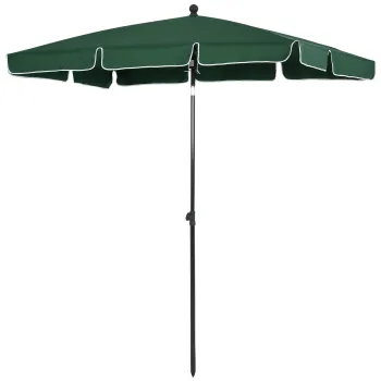 Outsunny Umbrela pentru Gradina 2x2.4 m, Umbrela Dreptunghiulata cu Inclinare Reglabila si Stalp din Aluminiu, Verde si Negru imagine