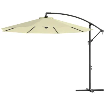 Outsunny Umbrela pentru Gradina Brat Deluxe Inclinabila cu Manivela, ?3m | Aosom Romania imagine