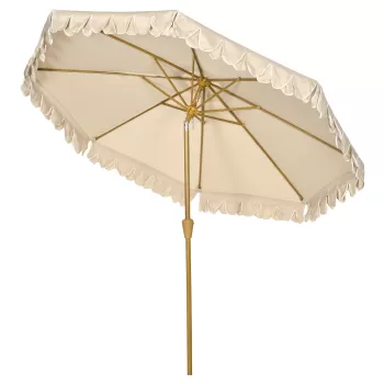 Outsunny Umbrela pentru gradina cu inclinare si manivela, Umbrela de exterior pentru masa cu acoperis dublu, kaki | AOSOM RO imagine