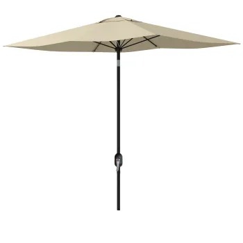 Outsunny Umbrela rectangulara inclinabila 2x3 m cu manivela panza din poliester impermeabila de inalta densitate 180g/m2 crem | Aosom Romania imagine