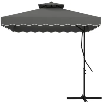 Outsunny Umbrela Soare 2,5m Volane Duble Cruce | Aosom Romania imagine