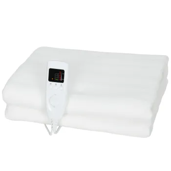 Patura Incalzitoare HOMCOM 160x140 cm cu 5 Nivele de Caldura Alb | Aosom Romania imagine