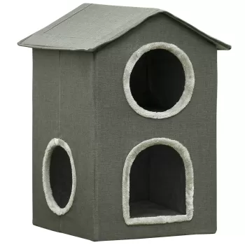 Pawhut Ansamblu de joaca pentru pisici cu strat dublu, pat pentru pisici de tip cabina cu perne moi care pot fi spalate | AOSOM RO imagine