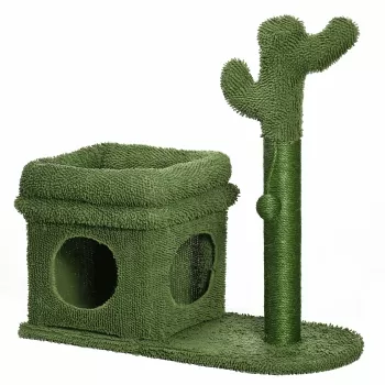 PawHut Cat Ansamblu pentru pisici, jucarie de alpinism pentru pisici din lemn, turn pentru pisici cu pat pentru pisici | AOSOM RO imagine