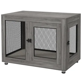 PawHut Cusca pentru caini, Cusca pentru catei, cu perna rezistenta la apa, grilaj de otel, picioruse ajustabile, 94x60x71,5 cm | Aosom Romania imagine