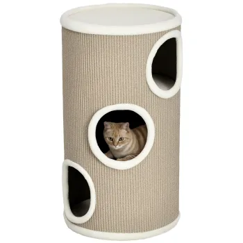 PawHut Cutie de zgariat pentru pisici, plus moale, covor de zgariere din sisal, robusta, O38 x 70H cm, Maro | Aosom Romania imagine