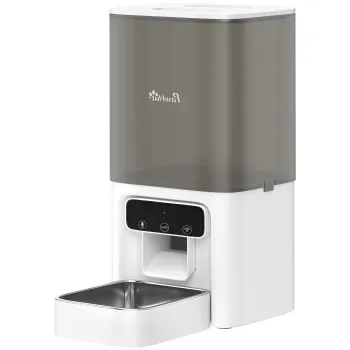 PawHut Distribuitor Automat pentru Pisici, 4.5L WiFi cu Timer, Programabil pentru 1-10 Mese, Hranitor Automat cu Inregistrare Vocala si Alimentare Dubla pentru Pisici si Caini de Talie Mica | Aosom Romania imagine