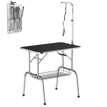 PawHut Masa pentru Toaletat si Tuns Caini sau Pisici cu cos 91.5x61.5x77cm imagine