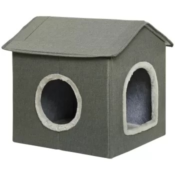 PawHut Pat de pestera pentru pisici , Casa portabila pentru animale de companie cu perna detasabila lavabila, Pat confortabil | AOSOM RO imagine