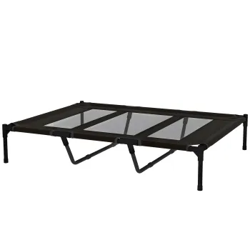 PawHut Pat Inaltat pentru Caini de Talie Mare cu Zona Respirabila si Geanta 122x92x23 cm Negru | Aosom Romania imagine