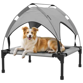 PawHut Pat pentru caini pisici pe picioare confort inalt velum anti-UV Oxford geanta de transport inclusa 76 x 61 x 69,5 cm, gri | Aosom Romania imagine