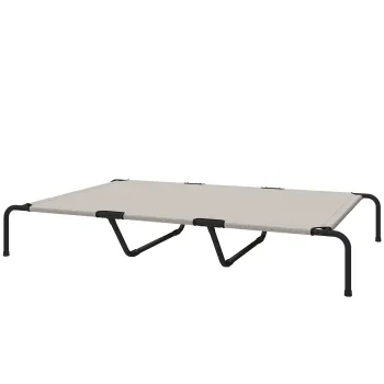 PawHut Pat Ridicat pentru Caini de Talie Mare, Portabil, cu Cadru din Otel si Plasa Respirabila, Usor de Asamblat, Bej, 152x94x23 cm | Aosom Romania imagine