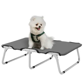PawHut Patut Pliant pentru Caini de Talie Mica pentru Interior si Exterior din Metal si Material, 71x58x20 cm, Gri | Aosom Romania imagine