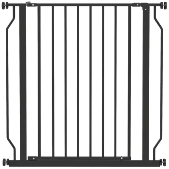 PawHut Poarta Extensibila si Reglabila pentru Caini, pentru Scari si Usi, din Otel si ABS, 75-85x76 cm, Negru | Aosom Romania imagine