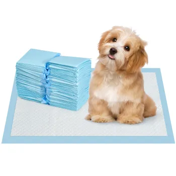 PawHut Set 100 Covoare Absorbante pentru Caini cu 6 Straturi, Covoare Igienice pentru Caini, 45x30 cm, Albastru | Aosom Romania imagine