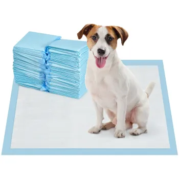 PawHut Set 100 Covoare Absorbante pentru Caini cu 6 Straturi, Covoare Igienice pentru Caini, 45x60 cm, Albastru | Aosom Romania imagine