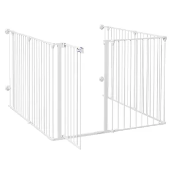 PawHut Tarc pentru Caini, Pliabil, Metalic, pentru Iepuri, cu Usa pentru Interior si Exterior, 90 x 123 x 102 cm, alb | Aosom RO imagine