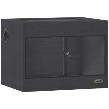 PawHut Terariu pentru Reptile din lemn OSB, usa din sticla securizata, incuietoare de siguranta si capac detasabil, 60x45x45cm, Negru | Aosom Romania imagine