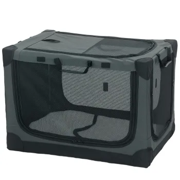 PawHut Transportin moale pliabil pentru caini si pisici cu perna, husa lavabila, aerisire Oxford 600D, 76x54x54 cm, Verde | Aosom Romania imagine