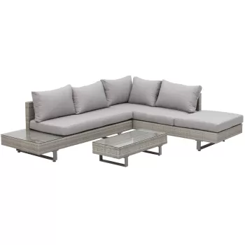 Salon de Gradina Outsunny, Set Canapele cu Masa din Ratan Gri | Aosom RO imagine