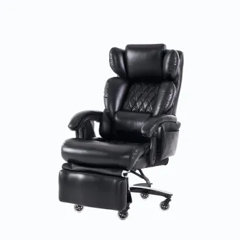 Scaun director cu functie de masaj si incalzire, scaun de birou ergonomic cu piele artificiala, 88 x 70 x 112,5 cm, Negru | Aosom Romania imagine