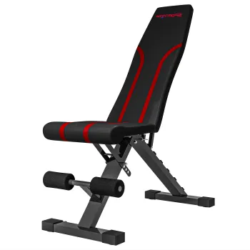 SPORTNOW Banca de antrenament pliabila si inclinabila, banca reglabila pentru antrenament complet  82 x 35 x 42,5-107 cm otel negru | Aosom Romania imagine