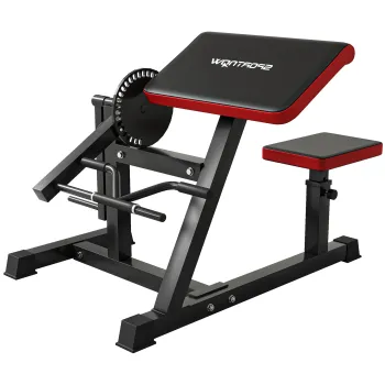 SPORTNOW Banca Multifunctionala 2 in 1 pentru Curl si Triceps, Banca de Fitness cu Scaun Reglabil, 105x95x80 cm, Negru | Aosom Romania imagine